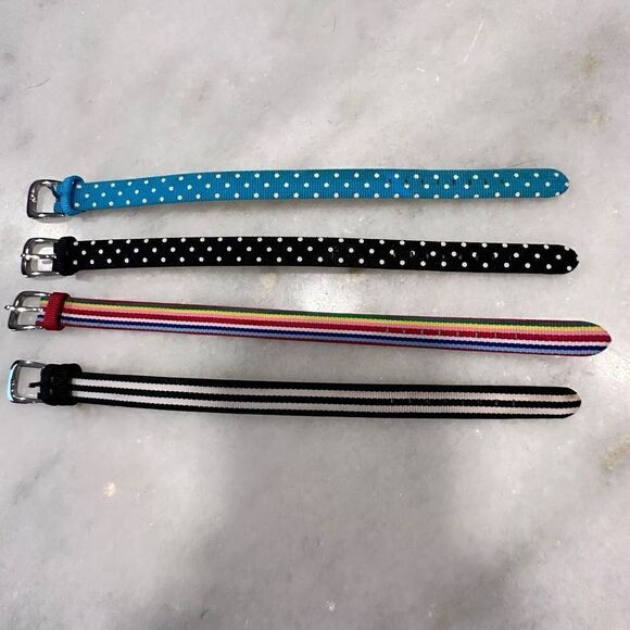 Polka Dot Striped Belt Style Bundle Of 4 Multicolor Watch Bands NWOT - Picture 1 of 2